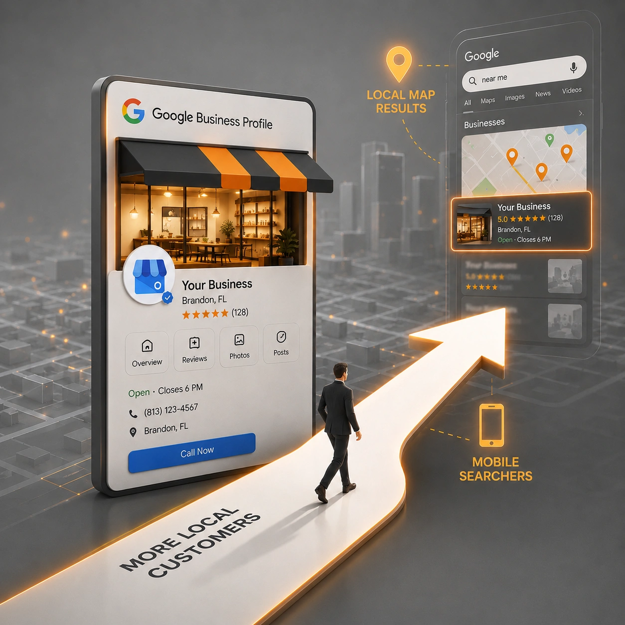 Google Business Profile Local Map Visibility Brandon FL Google Business Profile local map pack visibility dashboard for Brandon FL.