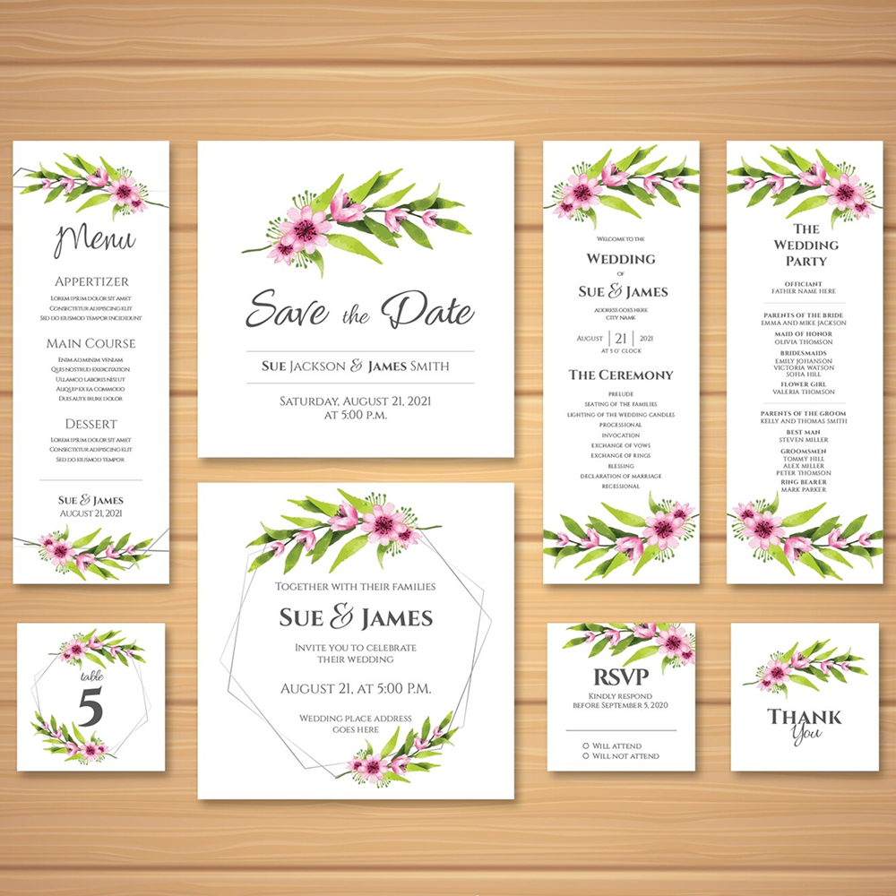 Menus, Programs, Table Numbers
