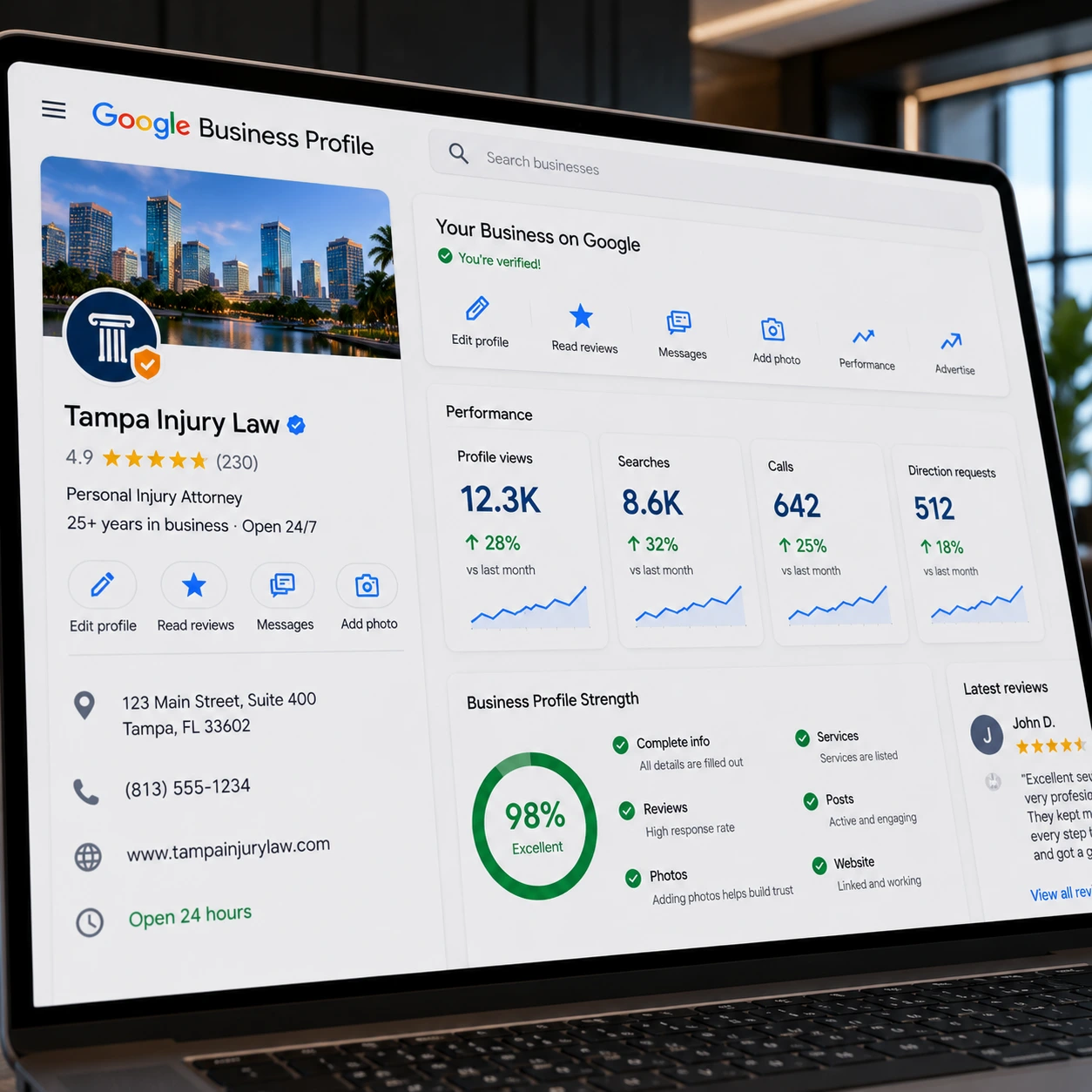 Optimized Google Business Profile (GBP)