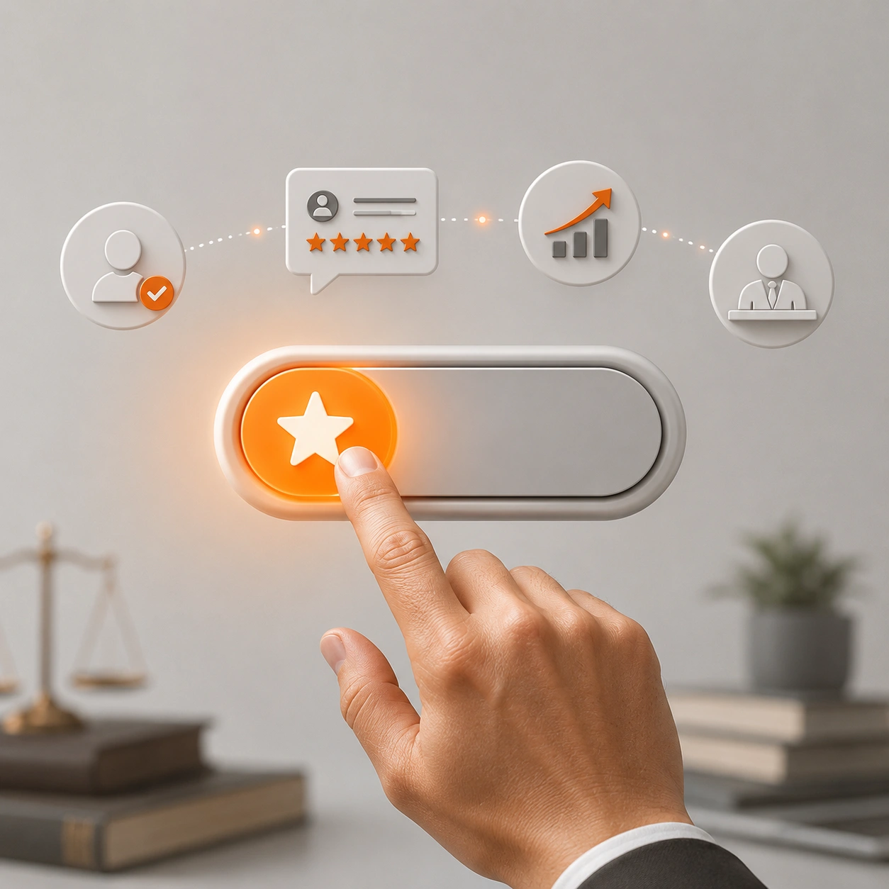 Legal client review acquisition strategy funnel diagram for Orlando attorneys.