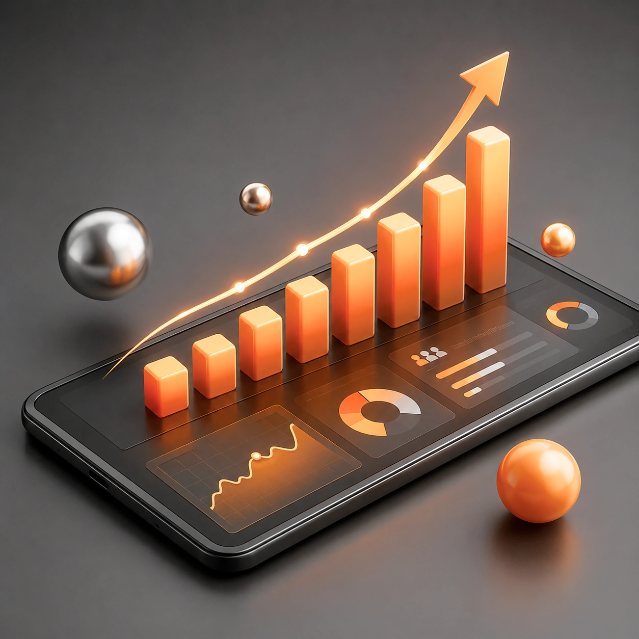 Compounding Lead Volume Growth Month Over Month Analytics chart showing compounding organic lead volume growth for Florida real estate agencies.