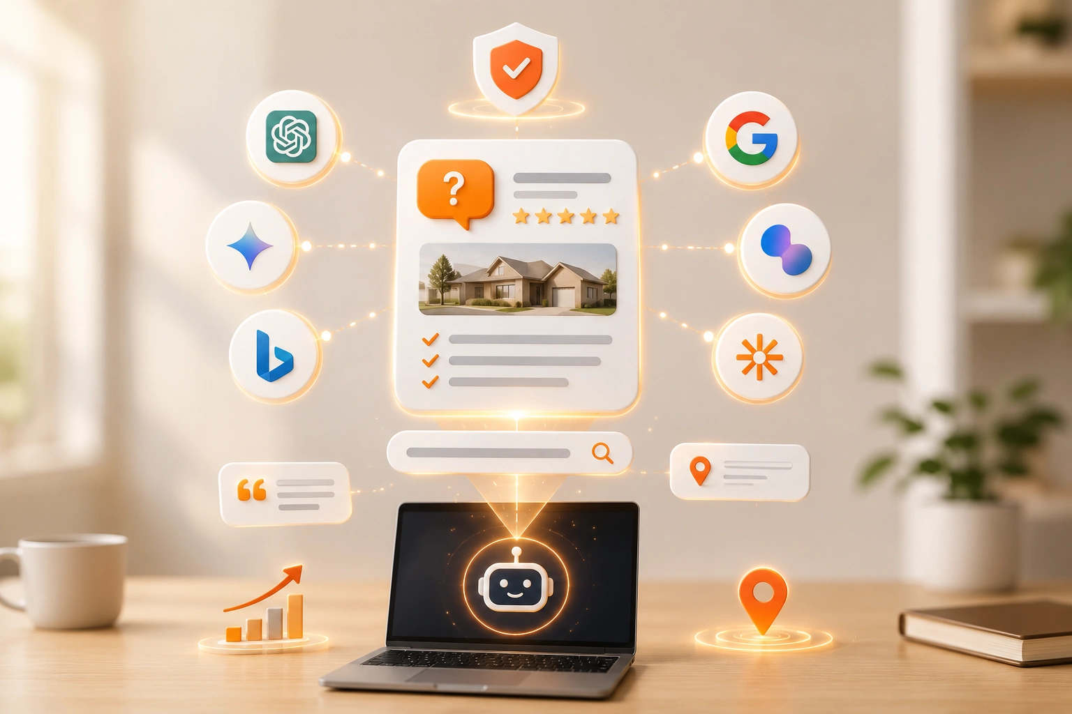 Ask Engine Optimization AI Search Ecosystem Chart Largo FL Ask Engine Optimization (AEO) AI search ecosystem chart for conversational voice search and direct answer queries.