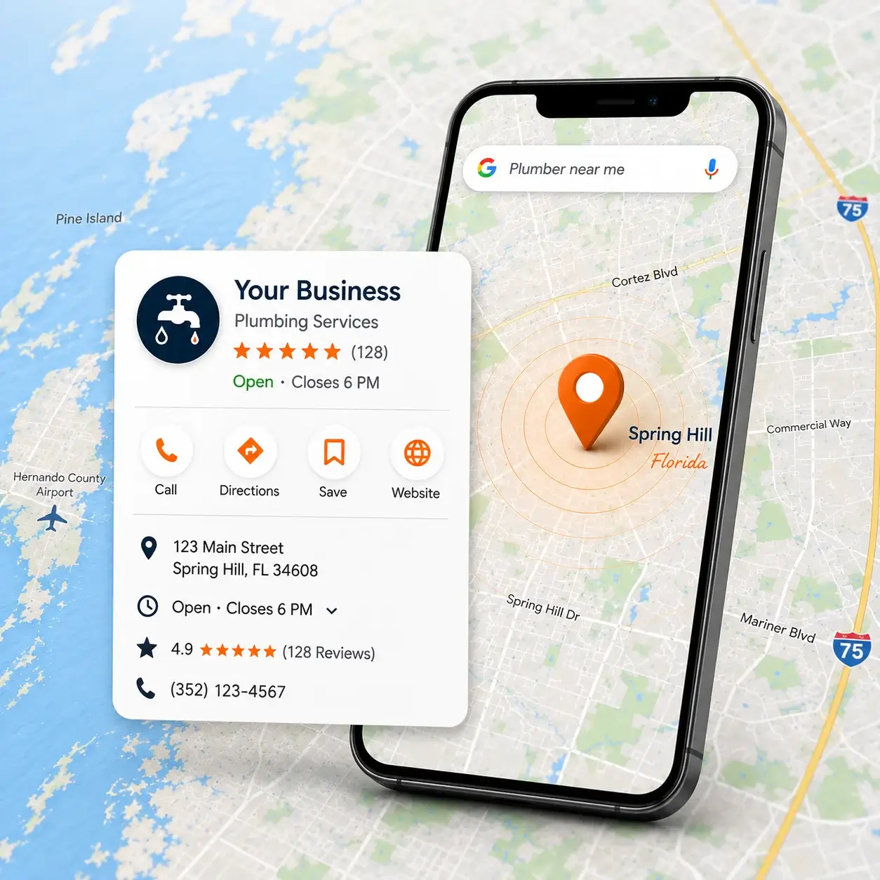 Google Maps Optimization for Local Businesses Optimized Google Business Profile increasing local map visibility, calls, reviews, and customer engagement.